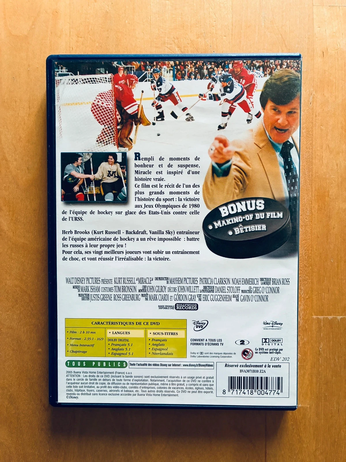 DVD Disney Miracle Kurt Russell. – photo 3